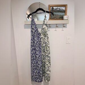 Floral Low V Neck Sun Dress